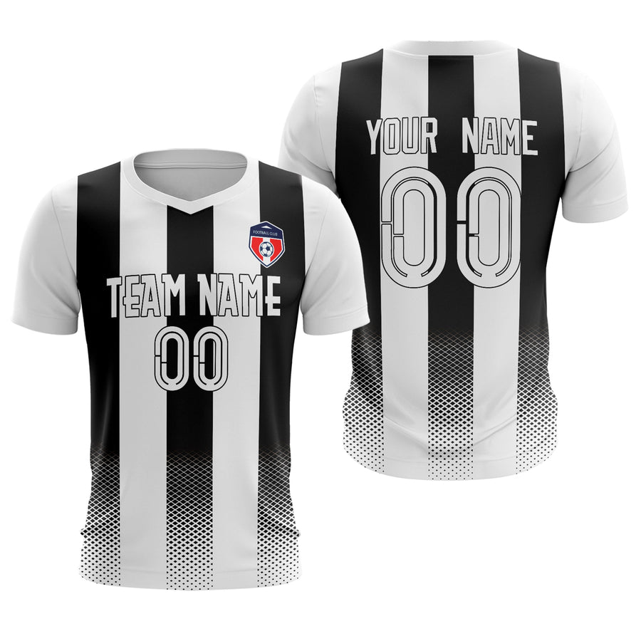 Custom White Black Sport Soccer Tops Jersey | BuyFootballJersey