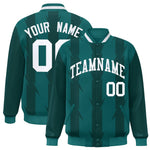 Custom Aqua Aqua Varsity Full-Snap Blade Pattern Raglan Sleeves Letterman Baseball Jacket | BuyFootballJersey
