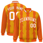 Custom Yellow Yellow Varsity Full-Snap Blade Pattern Raglan Sleeves Letterman Baseball Jacket | BuyFootballJersey