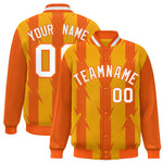 Custom Yellow Yellow Varsity Full-Snap Blade Pattern Raglan Sleeves Letterman Baseball Jacket | BuyFootballJersey