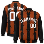 Custom Texas Orange Texas Orange Varsity Full-Snap Blade Pattern Raglan Sleeves Letterman Baseball Jacket | BuyFootballJersey