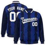 Custom Royal Royal Varsity Full-Snap Blade Pattern Raglan Sleeves Letterman Baseball Jacket | BuyFootballJersey