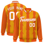 Custom Yellow Yellow Varsity Full-Snap Blade Pattern Raglan Sleeves Letterman Baseball Jacket | BuyFootballJersey
