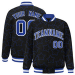 Custom Black Royal Varsity Full-Snap Star Pattern Letterman Baseball Jacket | BuyFootballJersey