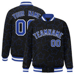 Custom Black Royal Varsity Full-Snap Star Pattern Letterman Baseball Jacket | BuyFootballJersey