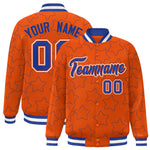 Custom Orange Royal Varsity Full-Snap Star Pattern Letterman Baseball Jacket | BuyFootballJersey