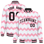 Custom White Varsity Full-Snap Ripple Color Block Letterman Jacket | BuyFootballJersey