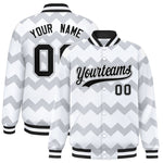Custom White Varsity Full-Snap Ripple Color Block Letterman Jacket | BuyFootballJersey