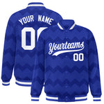 Custom Royal Varsity Full-Snap Ripple Color Block Letterman Jacket | BuyFootballJersey
