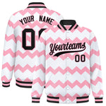 Custom White Varsity Full-Snap Ripple Color Block Letterman Jacket | BuyFootballJersey