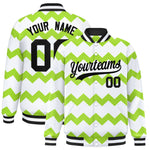 Custom White Varsity Full-Snap Ripple Color Block Letterman Jacket | BuyFootballJersey