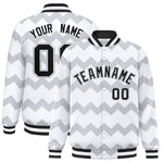 Custom White Varsity Full-Snap Ripple Color Block Letterman Jacket | BuyFootballJersey