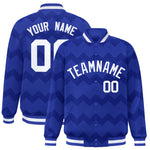 Custom Royal Varsity Full-Snap Ripple Color Block Letterman Jacket | BuyFootballJersey