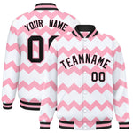 Custom White Varsity Full-Snap Ripple Color Block Letterman Jacket | BuyFootballJersey
