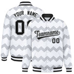 Custom White Varsity Full-Snap Ripple Color Block Letterman Jacket | BuyFootballJersey