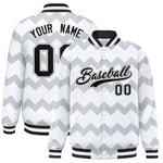 Custom White Varsity Full-Snap Ripple Color Block Letterman Jacket | BuyFootballJersey