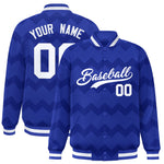 Custom Royal Varsity Full-Snap Ripple Color Block Letterman Jacket | BuyFootballJersey