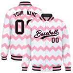 Custom White Varsity Full-Snap Ripple Color Block Letterman Jacket | BuyFootballJersey