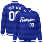 Custom Royal Varsity Full-Snap Ripple Color Block Letterman Jacket | BuyFootballJersey