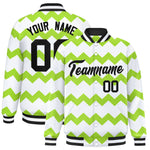Custom White Varsity Full-Snap Ripple Color Block Letterman Jacket | BuyFootballJersey