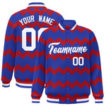 Custom Royal Varsity Full-Snap Ripple Color Block Letterman Jacket | BuyFootballJersey