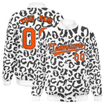 Custom White Black Varsity Full-Snap Leopard Print Graffiti Pattern Letterman Baseball Jacket | BuyFootballJersey