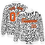 Custom White Black Varsity Full-Snap Leopard Print Graffiti Pattern Letterman Baseball Jacket | BuyFootballJersey