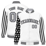 Custom White American Flag Varsity Full-Snap Raglan Sleeves Letterman Bomber Jacket | BuyFootballJersey