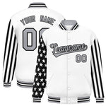 Custom White American Flag Varsity Full-Snap Raglan Sleeves Letterman Bomber Jacket | BuyFootballJersey