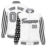 Custom White American Flag Varsity Full-Snap Raglan Sleeves Letterman Bomber Jacket | BuyFootballJersey
