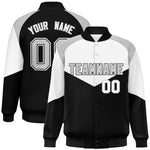 Custom White Black Varsity Full-Snap Color Block Letterman Jacket | BuyFootballJersey