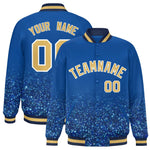 Custom Royal Varsity Full-Snap Sparkle-Effect Pattern Letterman Baseball Jacket | BuyFootballJersey