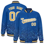 Custom Royal Varsity Full-Snap Sparkle-Effect Pattern Letterman Baseball Jacket | BuyFootballJersey