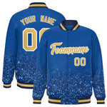 Custom Royal Varsity Full-Snap Sparkle-Effect Pattern Letterman Baseball Jacket | BuyFootballJersey