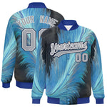 Custom Royal Varsity Full-Snap Feather Fluid Pattern Letterman Baseball Jacket | BuyFootballJersey