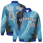 Custom Royal Varsity Full-Snap Feather Fluid Pattern Letterman Baseball Jacket | BuyFootballJersey