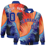 Custom Royal Varsity Full-Snap Feather Fluid Pattern Letterman Baseball Jacket | BuyFootballJersey