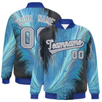 Custom Royal Varsity Full-Snap Feather Fluid Pattern Letterman Baseball Jacket | BuyFootballJersey