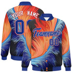 Custom Royal Varsity Full-Snap Feather Fluid Pattern Letterman Baseball Jacket | BuyFootballJersey