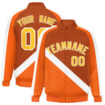 Custom Texas Orange Orange Raglan Sleeves Varsity Full-Snap Letterman Baseball Jacket | BuyFootballJersey