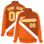Custom Texas Orange Orange Raglan Sleeves Varsity Full-Snap Letterman Baseball Jacket | BuyFootballJersey