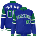 Custom Royal Varsity Full-Snap Color Block Letterman Jacket | BuyFootballJersey