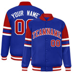 Custom Royal Varsity Full-Snap Color Block Letterman Jacket | BuyFootballJersey