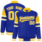 Custom Royal Varsity Full-Snap Color Block Letterman Jacket | BuyFootballJersey
