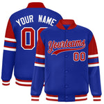 Custom Royal Varsity Full-Snap Color Block Letterman Jacket | BuyFootballJersey