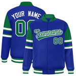 Custom Royal Varsity Full-Snap Color Block Letterman Jacket | BuyFootballJersey