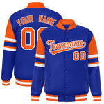 Custom Royal Varsity Full-Snap Color Block Letterman Jacket | BuyFootballJersey
