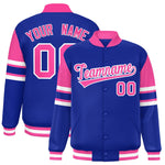 Custom Royal Varsity Full-Snap Color Block Letterman Jacket | BuyFootballJersey