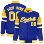 Custom Royal Varsity Full-Snap Color Block Letterman Jacket | BuyFootballJersey