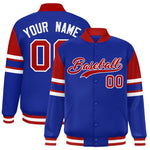 Custom Royal Varsity Full-Snap Color Block Letterman Jacket | BuyFootballJersey